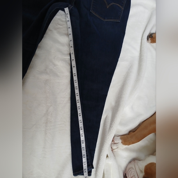 Levi's jeans Womans Elastic waist Straight leg Dark Blue wash pull on size 10 - Picture 6 of 13